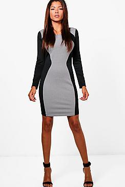 Boohoo Kerry Monochrome Bodycon Dress
