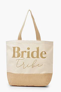 Boohoo Foil Bride Tribe Straw Beach Bag