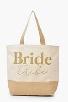 Boohoo Foil Bride Tribe Straw Beach Bag