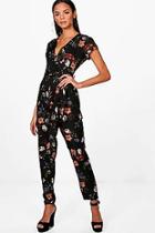 Boohoo Tall Oriental Print Jumpsuit