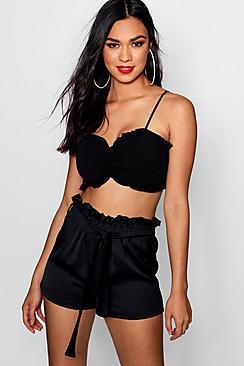 Boohoo Tanya Satin Tailored Shorts