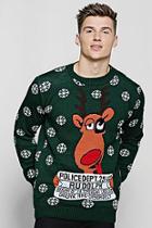 Boohoo Convict Rudolph Knitted Christmas Jumper