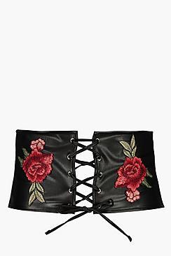 Boohoo Plus Jazmin Embroidered Corset Belt