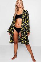 Boohoo Plus Eliza Orange Printed Kimono