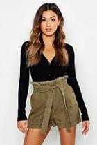 Boohoo Skinny Rib Metal Button Cardigan