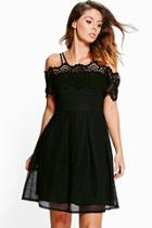 Boohoo Boutique Marcie Bardot Prom Dress Black