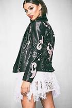 Boohoo Premium Lacie Embroidered Studded Biker Jacket