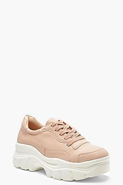 Boohoo Chunky Sole Lace Up Hiker Trainers
