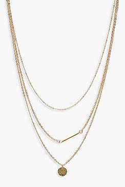 Boohoo Coin Detail Choker Layered Necklace
