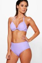 Boohoo Crete Mix And Match Underwired Top Purple
