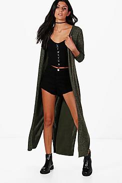 Boohoo Karen Maxi Side Split Cardigan