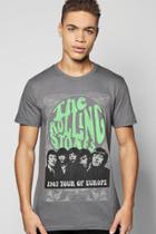 Boohoo The Rolling Stones License T-shirt Charcoal