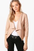 Boohoo Kerry Shawl Collar Blazer Stone