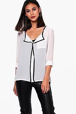Boohoo Contrast Trim Shirt