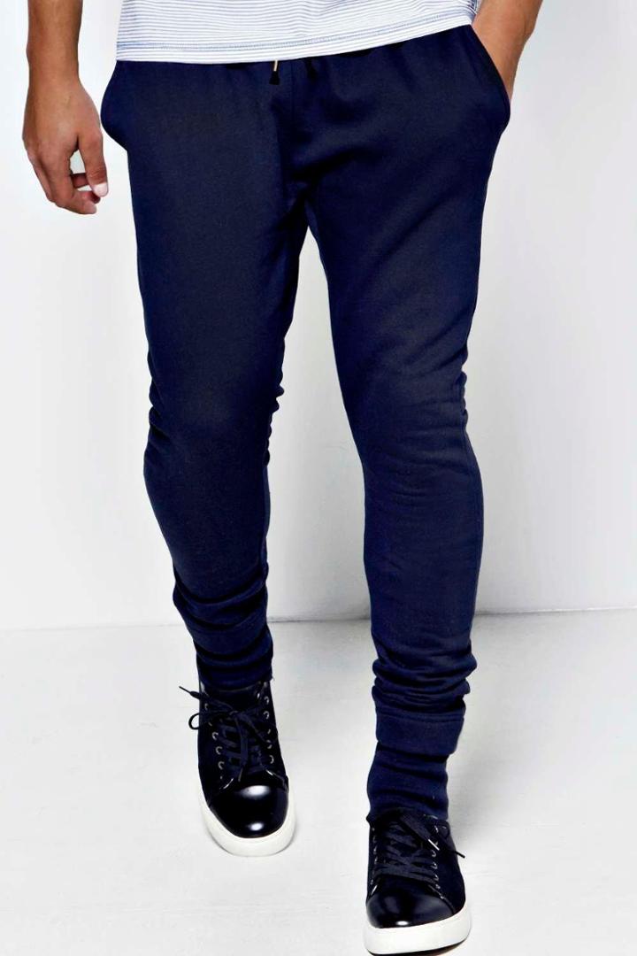 Boohoo Drop Crotch Joggers Navy