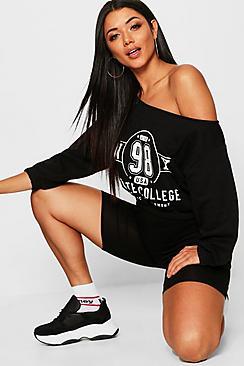 Boohoo New York College Slogan Sweat