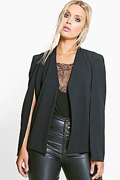 Boohoo Plus Natalie Cape Detail Blazer