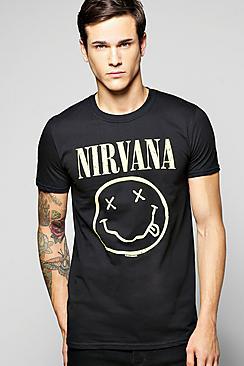 Boohoo Nirvana License Print T Shirt