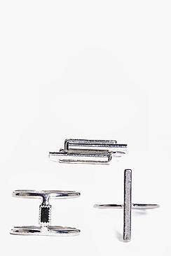 Boohoo Tabitha Geo Shape Open Ring Pack