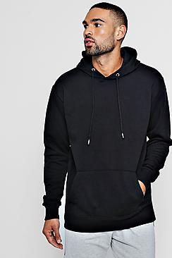 Boohoo Black Over The Head Velour Hoodie