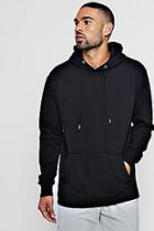 Boohoo Black Over The Head Velour Hoodie