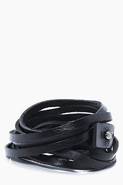 Boohoo Multi Faux Leather Band Bracelet