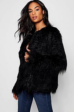 Boohoo Tall Mongolian Faux Fur Coat