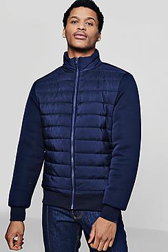 Boohoo Quilted Ponte Sleeve Jacket