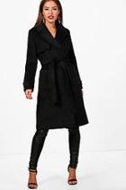 Boohoo Petite Erin Military Style Wool Look Trench