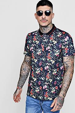 Boohoo Floral Sublimation Polo