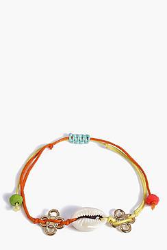 Boohoo Alexis Fluorescent Corn & Shell Bracelet