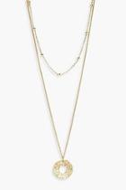 Boohoo Bead Chain Choker & Circle Layered Necklace