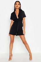 Boohoo Horn Button Tailored Playsuit