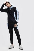 Boohoo Half Zip Hooded Tracksuit With Reflective Panels