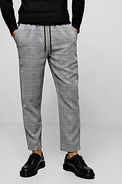 Boohoo Grid Check Smart Cropped Jogger Trouser
