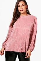 Boohoo Plus Charlotte Pleated Tunic Top