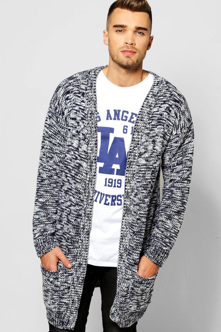 Boohoo Twisted Drop Shoulder Cardigan Navy