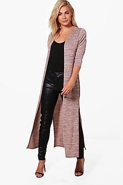 Boohoo Emily Side Split Maxi Cardigan