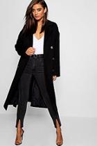 Boohoo Belted Double Breasted Coat