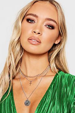Boohoo Mixed Metal Layered Necklace