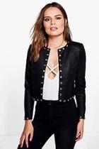 Boohoo Daisy Boxy Jacket With Eyelets