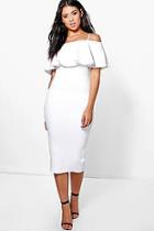 Boohoo Suzy Strappy Off Shoulder Midi Bodycon Dress
