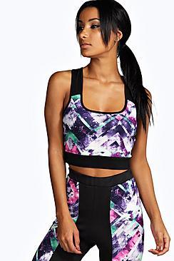 Boohoo Freya Fit Galaxy Print Crop