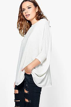 Boohoo Becca Oversized Metallic Knit Jumper