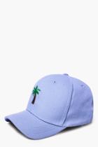 Boohoo Palm Tree Embroidered Cap Blue