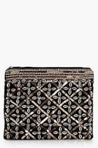 Boohoo Josie Sequin Embellished Zip Top Clutch