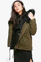 Boohoo Isobel Faux Fur Long Parka