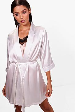 Boohoo Tina Bride Satin Robe