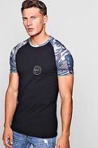 Boohoo Muscle Fit Camo Print Raglan Man T-shirt