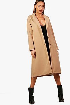 Boohoo Longline Wool Look Coat